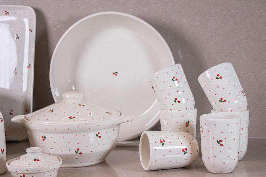 π Cherry | Servizio da tavola in ceramica artigianale β 42 pezzi