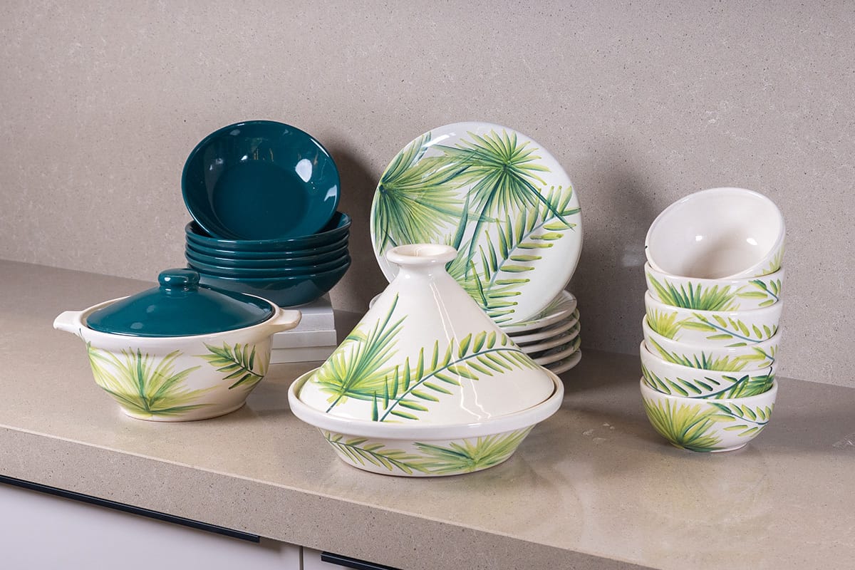 Servizio in Ceramica "Oasi di Palma" - Dipinto a Mano