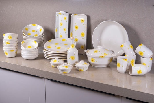 🌼 Sunny | Servizio da tavola in ceramica artigianale – 42 pezzi