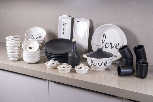 💖 Cuore | Servizio da tavola in ceramica artigianale – 42 pezzi