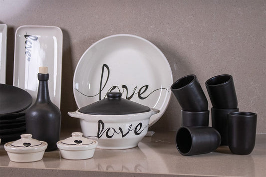 💖 Cuore | Servizio da tavola in ceramica artigianale – 42 pezzi