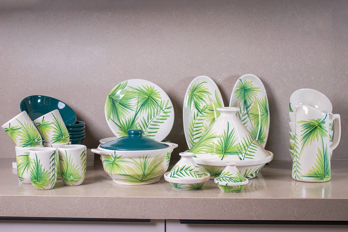 Servizio in Ceramica "Oasi di Palma" - Dipinto a Mano